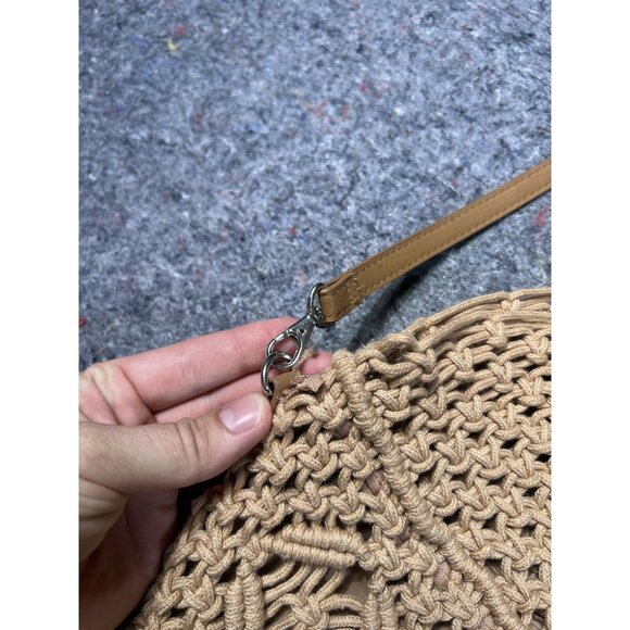 NWT Natural Crocheted Crossbody Purse with Bamboo Handles - Picture 8 of 10